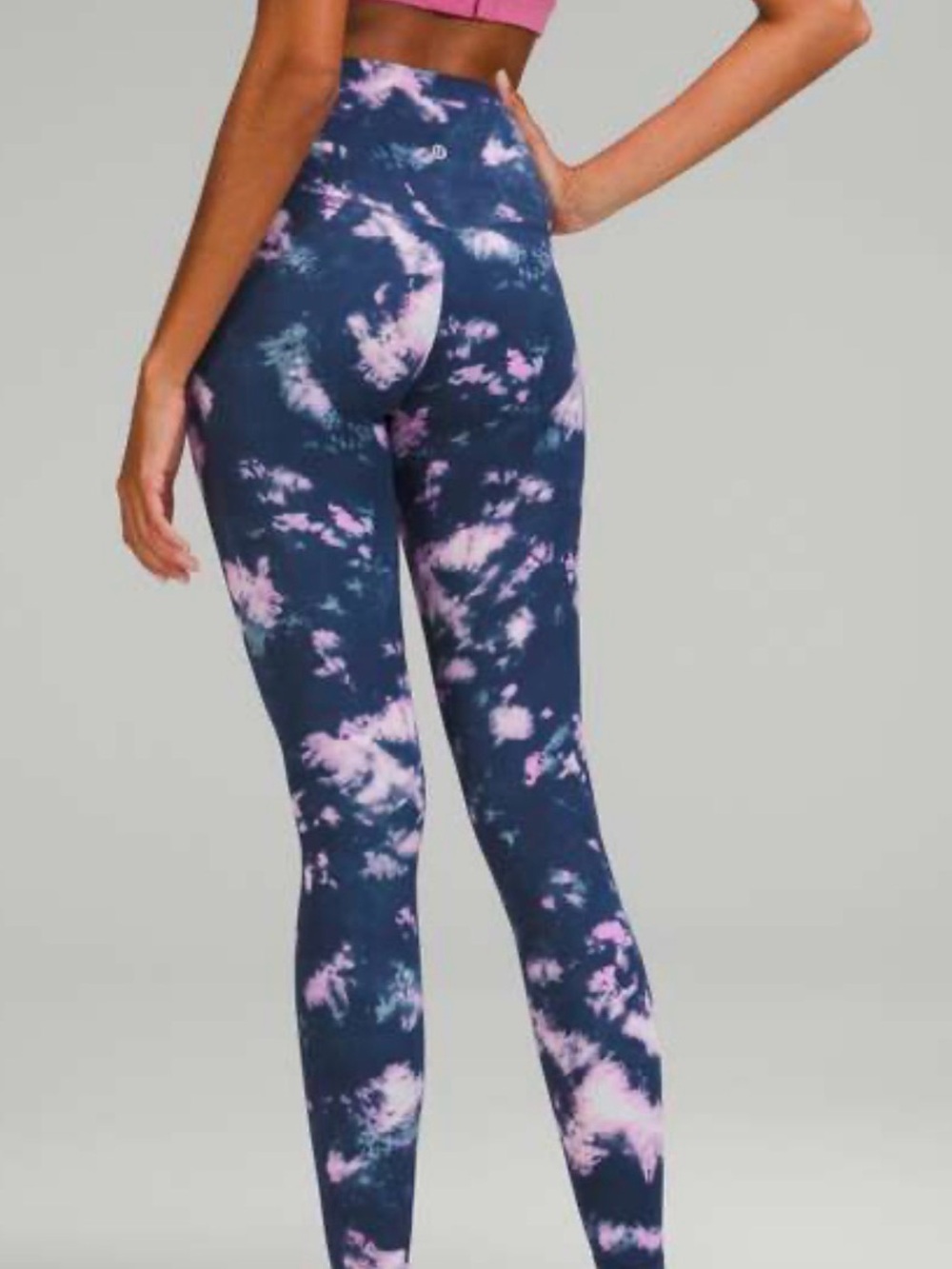 Lululemon High-Rise Tie-Dye Leggings - Pink & Navy